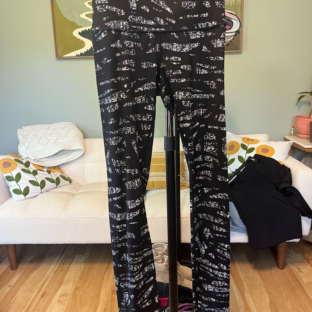 lululemon athletica Black & White Printed Flare Leggings